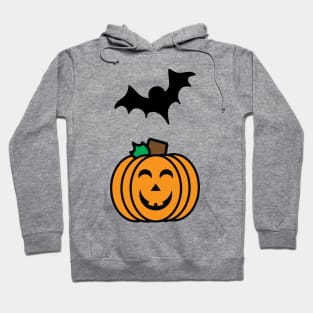 Cute Jack O Lantern and Bat Hoodie